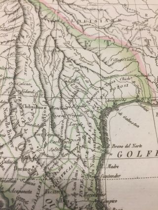 Antique 1810 J.  D.  Tardieu French Map Of Mexico Texas California Central America 10