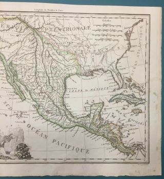 Antique 1810 J.  D.  Tardieu French Map Of Mexico Texas California Central America 3