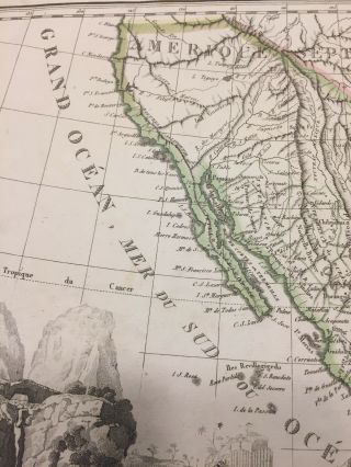 Antique 1810 J.  D.  Tardieu French Map Of Mexico Texas California Central America 7