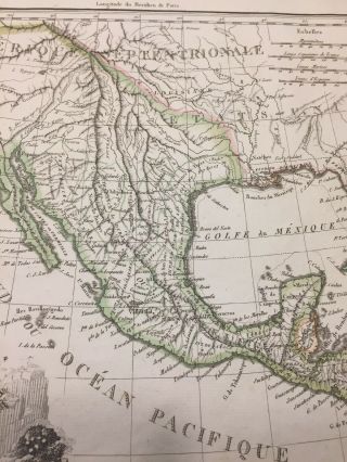Antique 1810 J.  D.  Tardieu French Map Of Mexico Texas California Central America 8