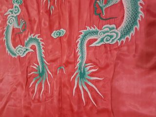 Antique Chinese Silk Hand Embroidered Dragon Panel 187x142cm (X986) 11