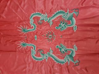 Antique Chinese Silk Hand Embroidered Dragon Panel 187x142cm (X986) 2