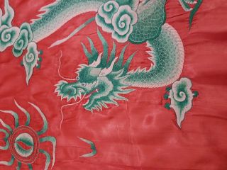 Antique Chinese Silk Hand Embroidered Dragon Panel 187x142cm (X986) 3