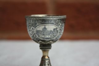 19th Century Ottoman Turkish Niello Solid Silver Egg Cup 6