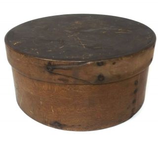 Great Antique Wooden Primitive Round Lidded Shaker Pantry Box