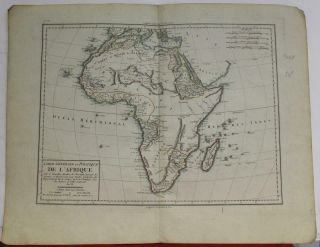 African Continent 1797 Mentelle & Chanlaire Unusual Antique Copper Engraved Map