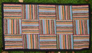 Antique Log Cabin Multi - Colored Hand Hooked Rug - 3 