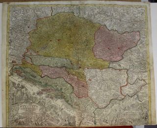 Hungary Romania Balkan Countries 1790 Seutter & Probst Unusual Large Antique Map