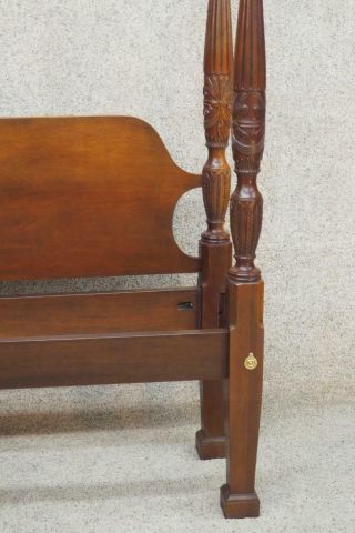 BAKER Rice Carved Solid Mahogany Full Size Poster Bed Quality 7