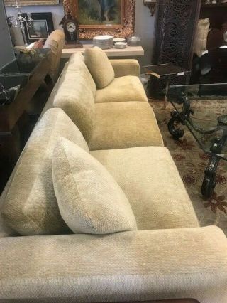 Custom Baker Extra Long Sofa,  Three Cushion,  Chenille 3
