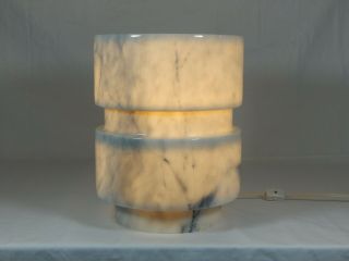 Mid Century Modern Italian Carrara Marble Table Lamp Angelo Mangiarotti Knoll
