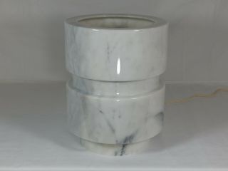 Mid Century Modern Italian Carrara Marble Table Lamp Angelo Mangiarotti Knoll 3