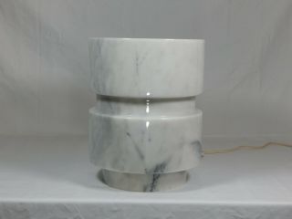 Mid Century Modern Italian Carrara Marble Table Lamp Angelo Mangiarotti Knoll 6