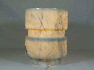 Mid Century Modern Italian Carrara Marble Table Lamp Angelo Mangiarotti Knoll 8