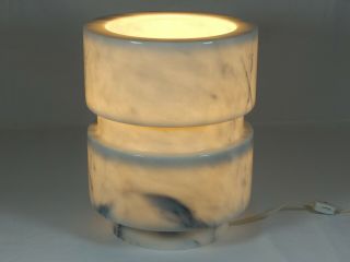 Mid Century Modern Italian Carrara Marble Table Lamp Angelo Mangiarotti Knoll 9