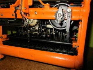 a unique german orange TYPEWRITER Continental Wanderer - Werke Art Deco from 1913 5