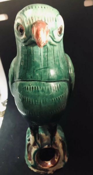 Fantastic Old Chinese Tang Sancai Pottery Porcelain Parrot Bird Figure 8.  5 Inchs 4
