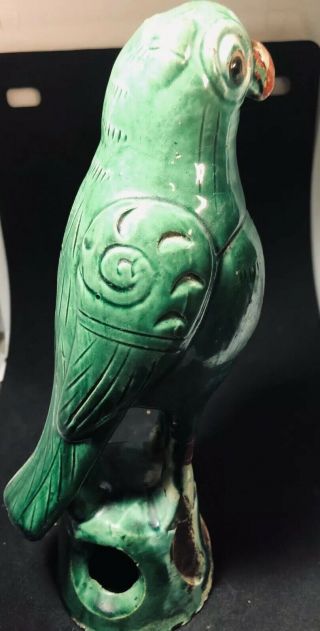Fantastic Old Chinese Tang Sancai Pottery Porcelain Parrot Bird Figure 8.  5 Inchs 6