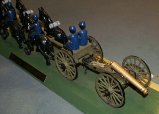 Cast Iron CIVIL WAR Horse Drawn Artillery Set 12 pdr Napoleon Cannon 29  long 7