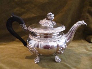 Gorgeous 1840 french sterling 950 silver large tea pot Louis Philippe st Veyrat 4