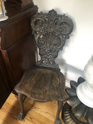 German Rogers Wood Carved Antique Chair Vintage