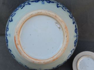 LARGE Chinese Porcelain Blue & White Vase & Lid with bats 8