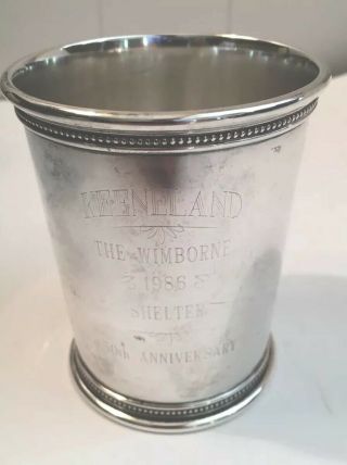 Rare Sterling Kentucky Derby Keeneland Anniversary Julep Cup,  Scearce,  1986