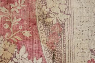 18th century French antique fabric timeworn floral picotage 11