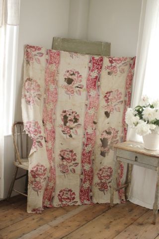 18th century French antique fabric timeworn floral picotage 6