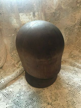 Antique Wooden Hat Form - Mold Rotating Base Midwest H.  B.  & O Co.  No.  796
