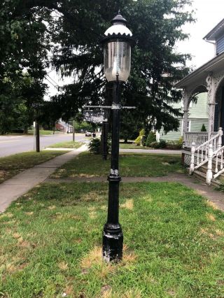 Vintage Early 1900 Cast Iron Street Lamp