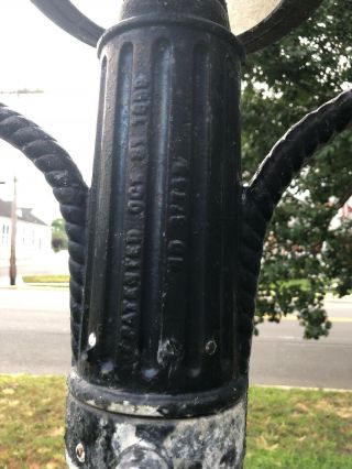 Vintage Early 1900 Cast Iron Street Lamp 4