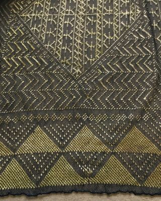 UNUSUAL VERY FINE ANTIQUE EGYPTIAN ASSUIT SHAWL,  BLACK,  GOLD.  ART DECO,  1920’S 7