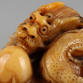 Chinese Exquisite Hand - carved Dragon Carving Shoushan Stone seal 5