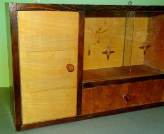 Vintage Old Wooden Medicine Apothecary Cabinet Chest Cupboard wall mount w/label 3