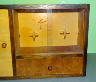 Vintage Old Wooden Medicine Apothecary Cabinet Chest Cupboard wall mount w/label 4