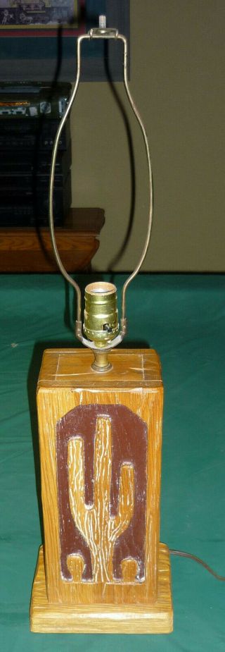 Brandt Ranch Oak RARE SAGUARO Vintage Lamp 2