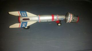 Thor Delta Rocket,  Tin Lithograph Toy.  Made ​​in Japan By Daiya.  Friction Toy