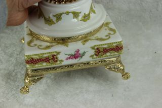 Vintage French Centerpiece lidded bowl in limoges porcelain floral figurine 5