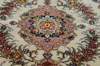AUTHENTIC TAB RIZ HAND KNOTTED SILK / WOOL ORIENTAL RUG 2 ' x 3 ' HAND - CLEANED 2