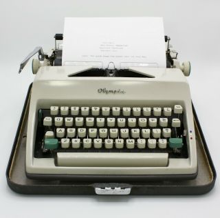 1966 Olympia Sm8 Typewriter,  Case Includes Accessories