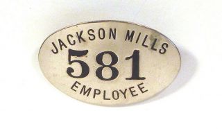 1910s 20s Vintage Jackson Mills Nashua Hampshire Employee Badge Textiles