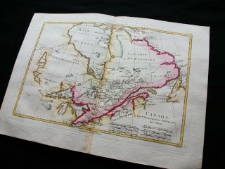 1789 BONNE - rare map: NORTH AMERICA,  CANADA,  QUEBEC,  GREAT LAKES,  HUDSON BAY 3