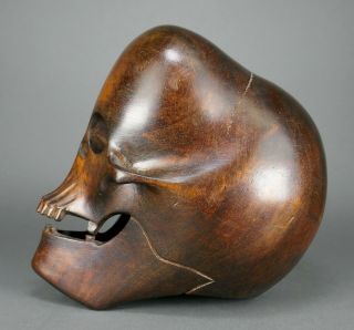 Vtg Bontoc Igorot Carved Wood Monkey Skull Native Headhunter Tribe Statue Manila 2