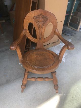 Two Antique Carved Oak Rocking Chairs 3