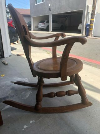 Two Antique Carved Oak Rocking Chairs 6