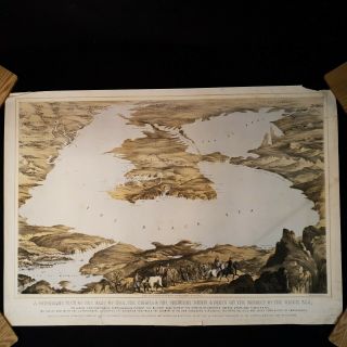 1855 Large Lithograph Print Crimea War Standard & Dixon Panoramic View Seat War