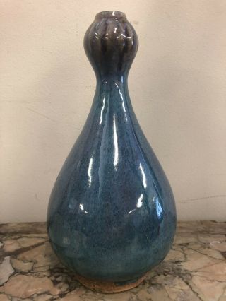 Chinese Jun Ware Garlic Head Vase Flambe Porcelain Pottery