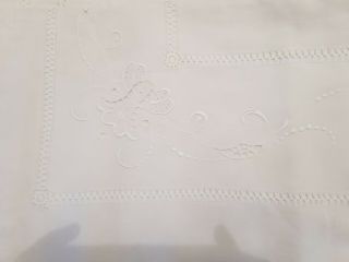 French antique crochet sheet pure linen large hand embroidered 2