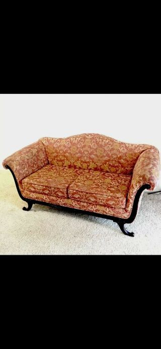 Vintage Sofa/ Red And Tan
